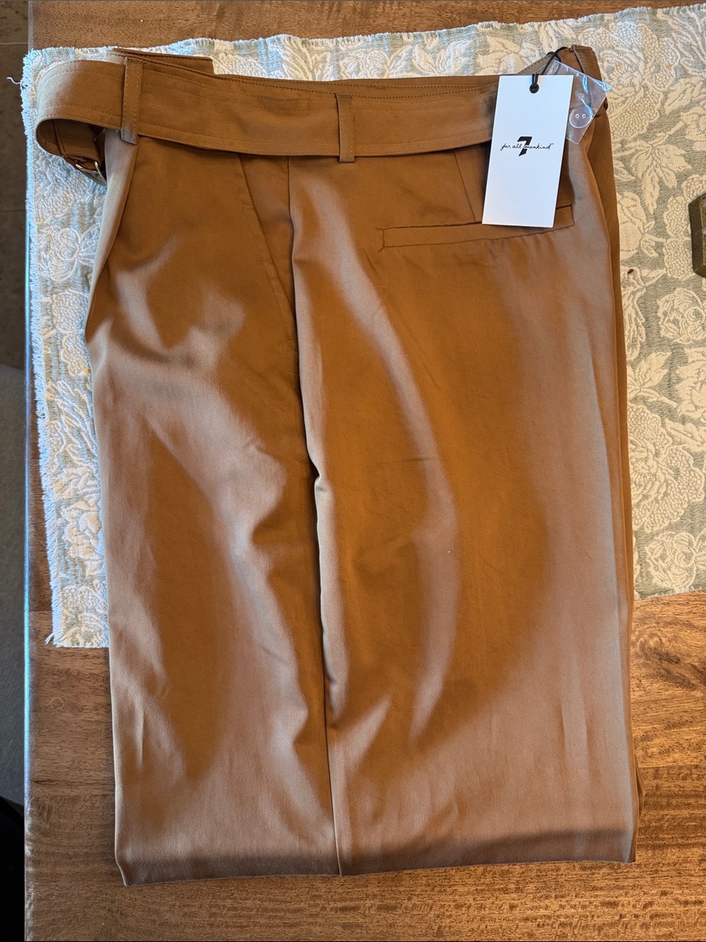 7 For All Mankind Wide Leg Women’s Trouser in Camel Brown
